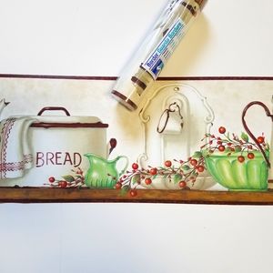 Wallpaper Border Enamalware Farmhouse Kitchen